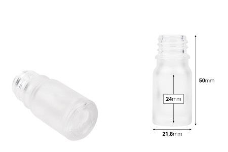 Providna staklena bočica od peskiranog stakla za etarska ulja 5mL, sa grlom PP18 - bez zatvarača-2
