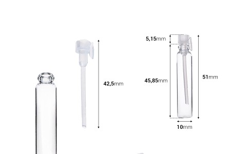 Staklena bočica, tester za parfeme 2mL-dimenzije_slike