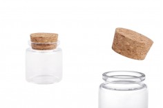 Staklena flašica sa plutanim čepom za poklončiće 50mL, 47x50 mm - 12 kom