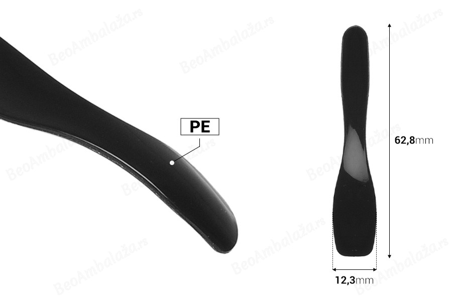 Plastična spatula za kreme (PE) 62,8mm u crnoj boji - 50 kom-dimenzije_slike