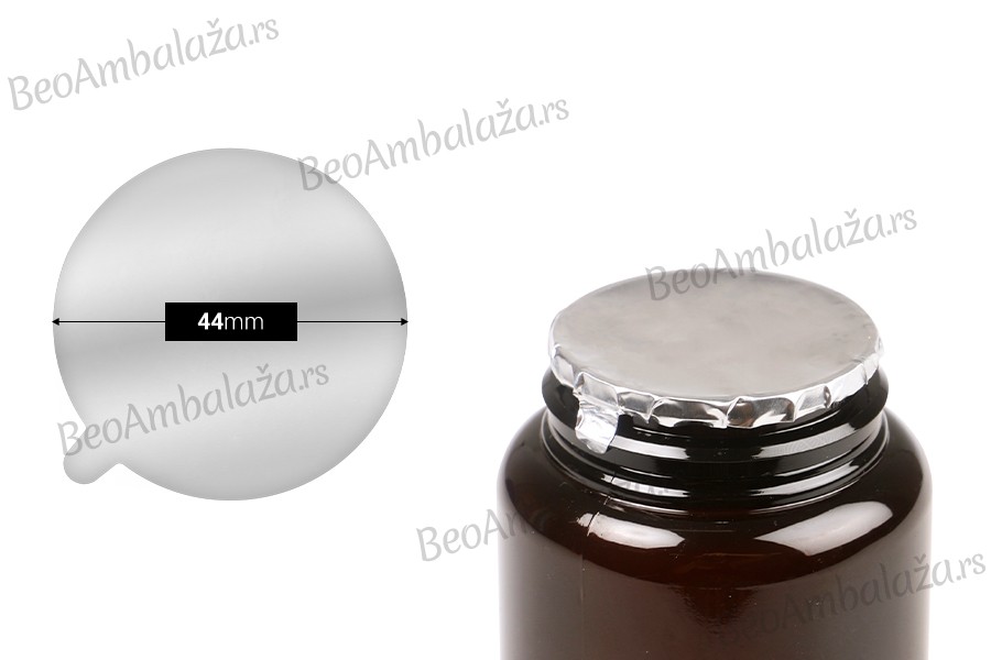 Srebrna samolepljiva aluminijumska zaptivka 44mm - 12 kom Srebrna samolepljiva aluminijumska zaptivka 44mm - 12 kom