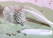 Plastična bela PE pinceta 71mm - 24 kom-