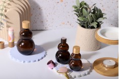 Staklena zaobljena braon bočica 50mL, za etarsko ulje (PP18)