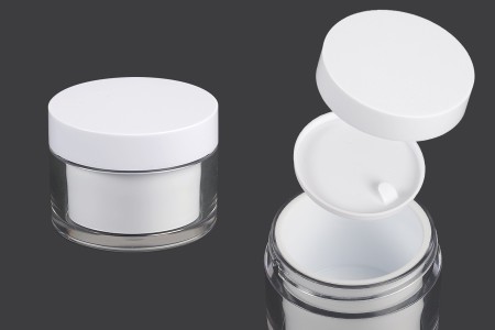 Teglica za kremu sa duplim dnom od 50mL sa zatvaračem i plastičnim međupoklopcem - 6 kom-slika_proizvoda