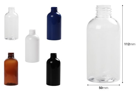 Plastična PET flašica 150mL u različitim bojama PP 24 - 12 kom-dimenzije_slike