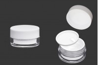Akrilna kutijica od 15mL sa međupoklopcem i plastičnim belim zatvaračem - 6 kom