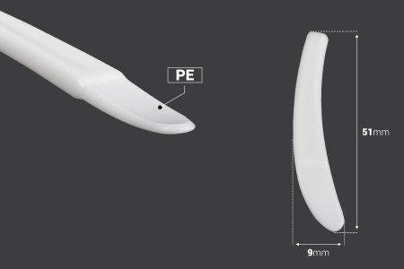 Plastična bela PE spatula 51x9mm za kreme - 24 kom-dimenzije_slike