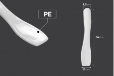 Plastična bela PE spatula 54x11mm za kreme - 24 kom
