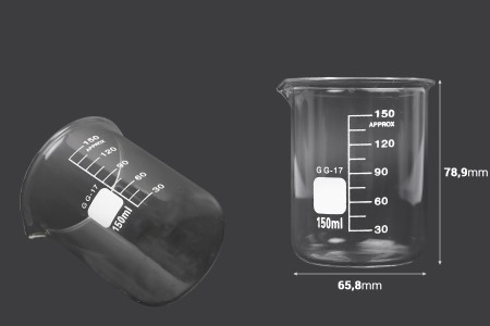 Staklena čaša 150ml-dimenzije_slike