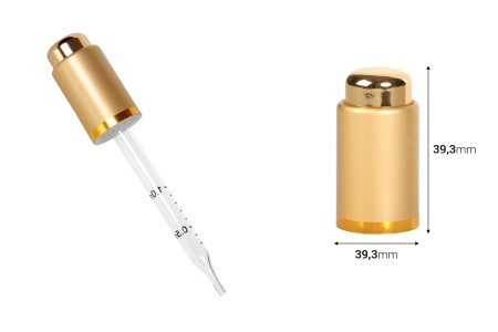 Luksuzni aluminijumski zatvarač u MAT zlatnoj boji sa dugmetom za pipete od 5 do 100 mL-2