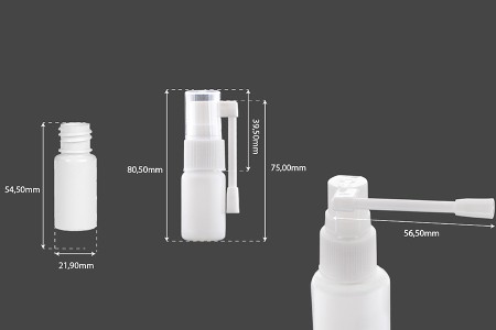 Flašica 10mL sa pumpicom i raspršivačem, za dermatološku i farmaceutsku upotrebu - 12 kom-dimenzije_slike