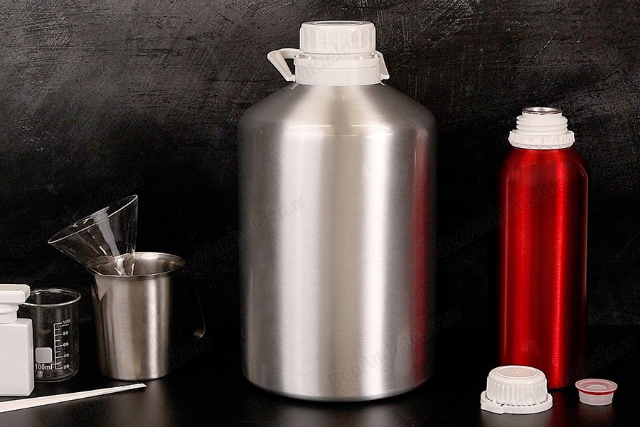 Crvena aluminijumska boca 1000mL, sa plastičnim čepom i navojnim zatvaračem-grupa_slika
