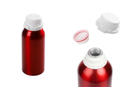 Crvena aluminijumska boca 1000mL, sa plastičnim čepom i navojnim zatvaračem-slika_proizvoda
