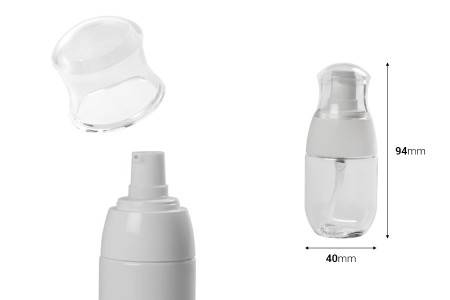 PET bočica 30mL sa belom pumpicom i providnim zatvaračem-dimenzije_slike