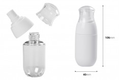 PET bočica 50mL sa belom pumpicom i providnim zatvaračem