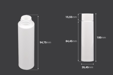 Zamenska patrona - bela bočica sa belim poklopcem za šifru 22-2440-dimenzije_slike