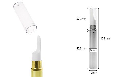 Airless bočica 15mL za serum u dve boje, sa zatvaračem - 12 kom-dimenzije_slike
