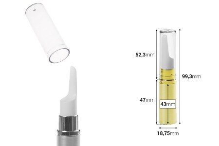 Airless bočica 5mL za serum u zlatnoj ili srebrnoj boji - 12 kom-dimenzije_slike