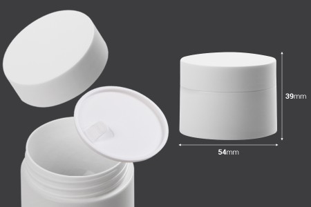 Plastična bela kutijica za kreme 30mL sa duplim dnom, sa poklopcem sa zaptivkom i sa međupoklopcem - 12 kom-dimenzije_slike