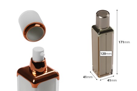 Luksuzna Airless akrilna bočica 50mL za kreme sa pumpicom i zatvaračem-dimenzije_slike