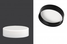 Plastični crni ili beli zatvarač sa unutrašnjom zaptivkom (lajnerom) za teglice od 30mL