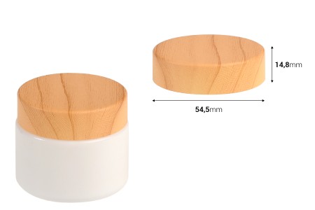 Plastični zatvarač u dezenu drveta sa  unutrašnjom zaptivkom, za teglice 50mL-dimenzije_slike