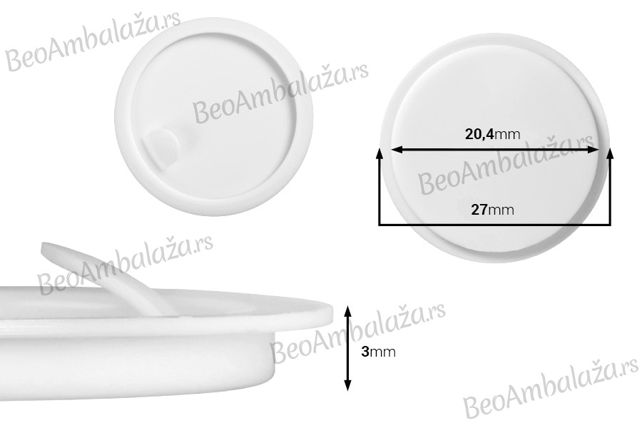 Plastični (PE) međupoklopac 27 mm za teglice 5mL i 10mL