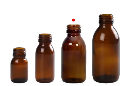 Staklena bočica 100mL za etarska ulja u braon boji, sa grlom PP28-grupa_slika