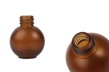 Okrugla staklena bočica od 20mL, od karamel braon peskiranog stakla-slika_proizvoda