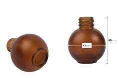 Okrugla staklena bočica od 20mL, od karamel braon peskiranog stakla