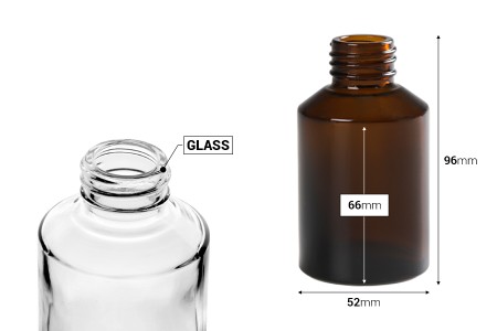 Staklena flašica 100mL sa prečnikom grla PP28-dimenzije_slike