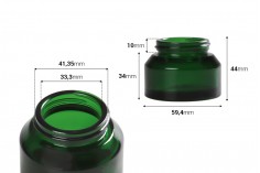 Staklena zelena teglica 50mL za kreme - bez zatvarača