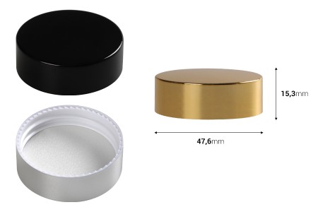 Plastični zatvarač sa aluminijumskim premazom i unutrašnjom zaptivkom za teglice 50mL-dimenzije_slike