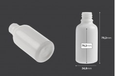 Bela staklena bočica za etarska ulja 30mL, sa grlom PP18 - bez zatvarača