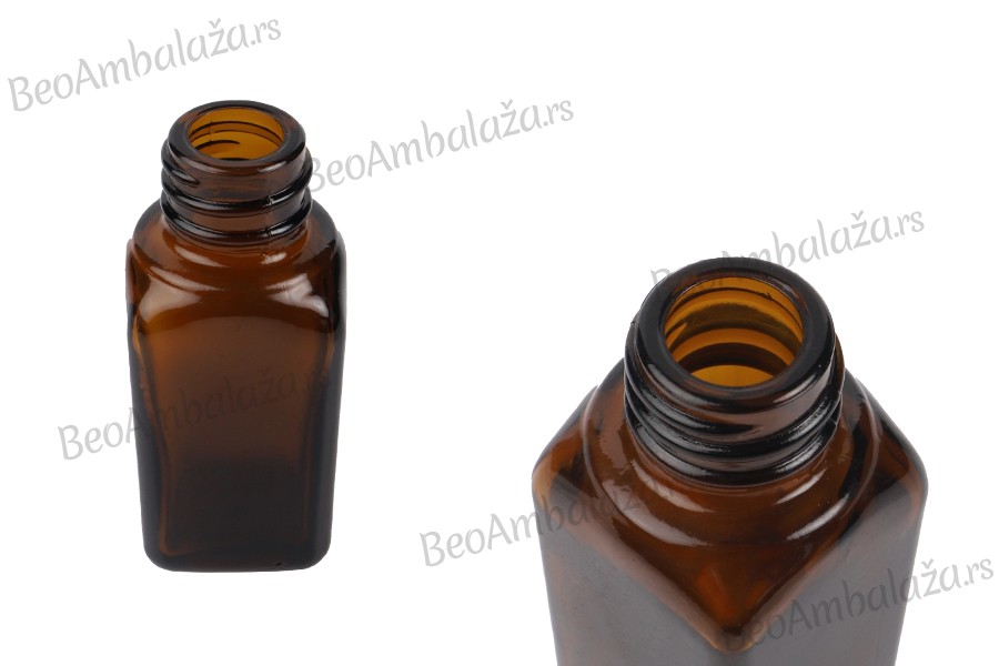 Staklena karamel bočica za etarska ulja 10mL, sa grlom PP18