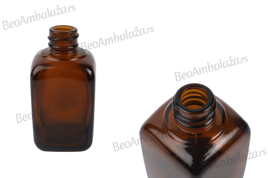 Staklena karamel bočica za etarska ulja 30mL, sa grlom PP18