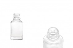 Staklena ovalna providna bočica za etarska ulja 10mL, sa grlom PP18