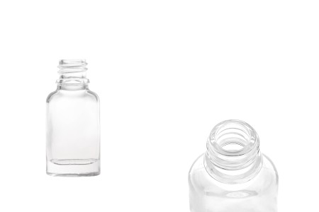 Staklena ovalna providna bočica za etarska ulja 10mL, sa grlom PP18-slika_proizvoda
