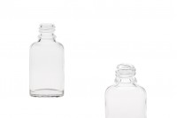Staklena ovalna providna bočica za etarska ulja 20mL, sa grlom PP18