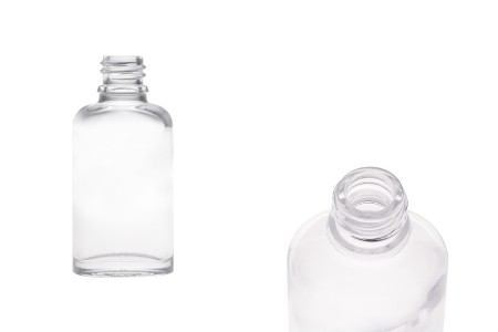 Staklena ovalna providna bočica za etarska ulja 30mL, sa grlom PP18-slika_proizvoda