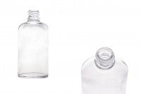 Staklena ovalna providna bočica za etarska ulja 50mL, sa grlom PP18
