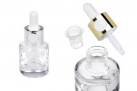 Staklena bočica 15mL sa zlatnom ili srebrnom pipetom na klik i drenažnim elementom