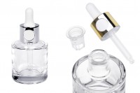 Staklena bočica 30mL sa zlatnom ili srebrnom pipetom na klik i drenažnim elementom
