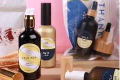 Staklena crna bočica za etarska ulja 100mL, sa grlom PP18