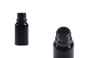 Staklena crna bočica za etarska ulja 10mL, sa grlom PP18