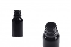 Staklena crna bočica za etarska ulja 10mL, sa grlom PP18