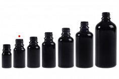 Crna staklena bočica za etarska ulja 10mL, sa grlom PP18 - bez zatvarača