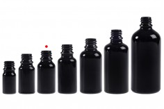 Crna staklena bočica za etarska ulja 15mL, sa grlom PP18 - bez zatvarača