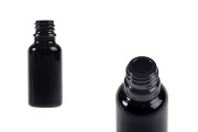 Staklena crna bočica za etarska ulja 20mL, sa grlom PP18