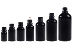 Crna staklena bočica za etarska ulja 20mL, sa grlom PP18 - bez zatvarača